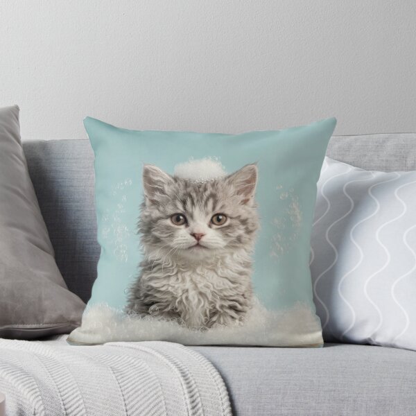 Item preview, Baby Selkirk Rex Bubble Bath Cute Nursery Bathroom Art designed and sold by LazyOwlStore.