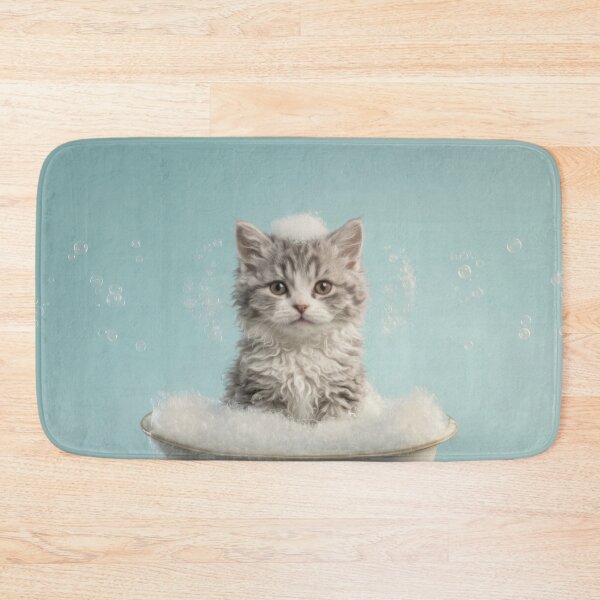 Item preview, Baby Selkirk Rex Bubble Bath Cute Nursery Bathroom Art designed and sold by LazyOwlStore.