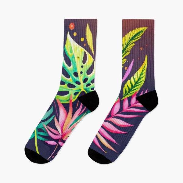 Item preview, Vibrant Tropical Leaves with Pink Accents designed and sold by BeachWhisper.