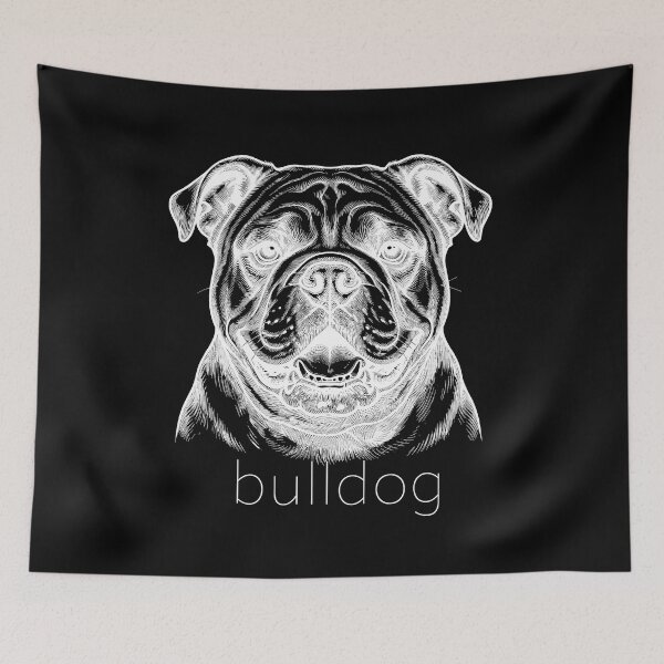 Item preview, Bulldog Illustrative Portrait for dark color background designed and sold by SUP-R-Ts.