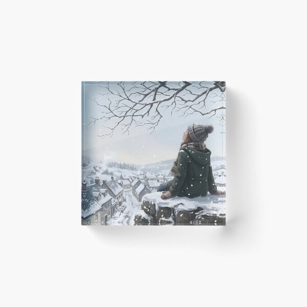 Item preview, Winter Village Snowfall Girl designed and sold by RkskArt.