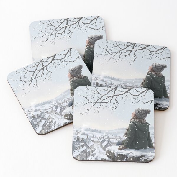 Item preview, Winter Village Snowfall Girl designed and sold by RkskArt.