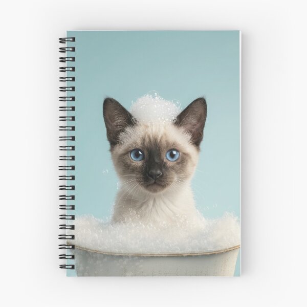 Item preview, Baby Siamese Cat Bubble Bath Cute Nursery Bathroom Art designed and sold by LazyOwlStore.
