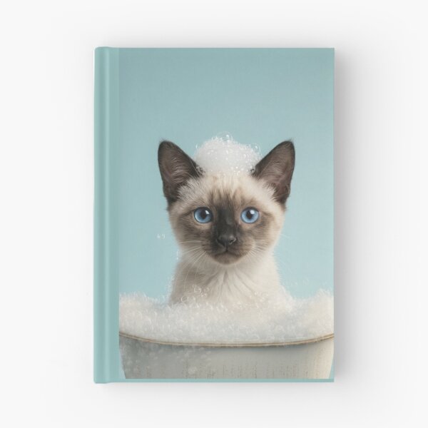 Item preview, Baby Siamese Cat Bubble Bath Cute Nursery Bathroom Art designed and sold by LazyOwlStore.