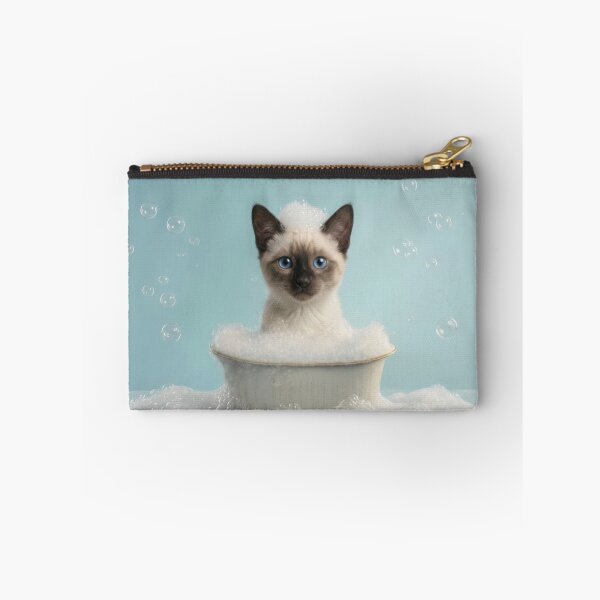 Item preview, Baby Siamese Cat Bubble Bath Cute Nursery Bathroom Art designed and sold by LazyOwlStore.