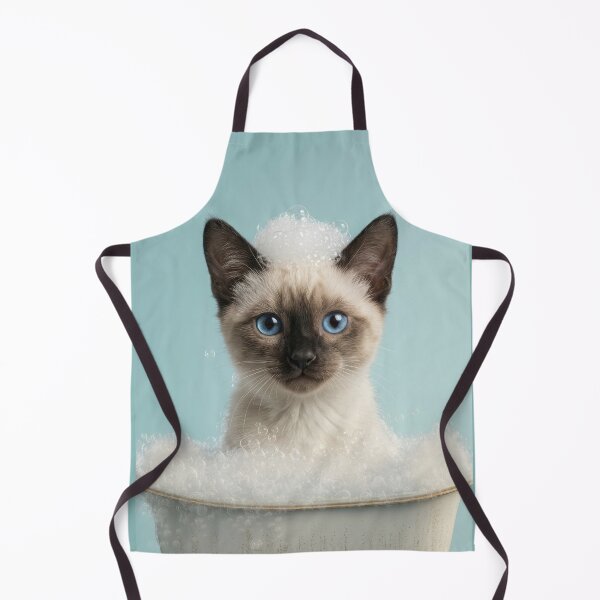Item preview, Baby Siamese Cat Bubble Bath Cute Nursery Bathroom Art designed and sold by LazyOwlStore.
