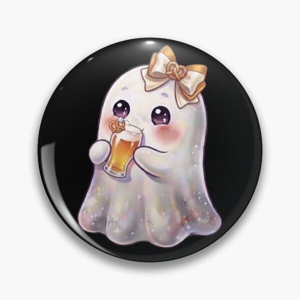 Item preview, Cute Kawaii Ghost Drinking Beer Glass Design / Halloween / Cafe / Ghosts / Foodie / Drinks / T-shirts mugs stickers phone case hardcover journal poster designed and sold by TeenLake.