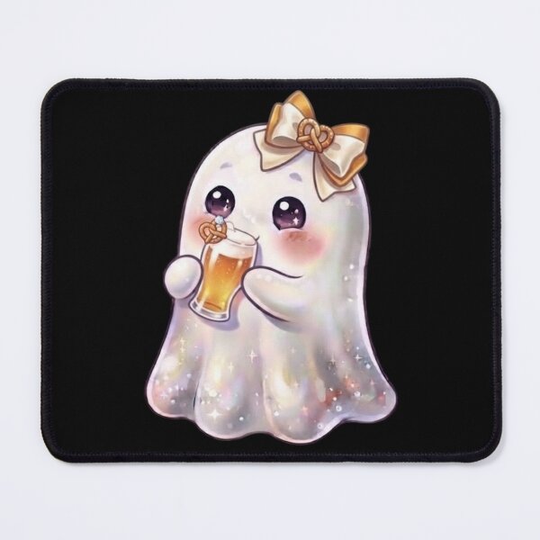 Item preview, Cute Kawaii Ghost Drinking Beer Glass Design / Halloween / Cafe / Ghosts / Foodie / Drinks / T-shirts mugs stickers phone case hardcover journal poster designed and sold by TeenLake.