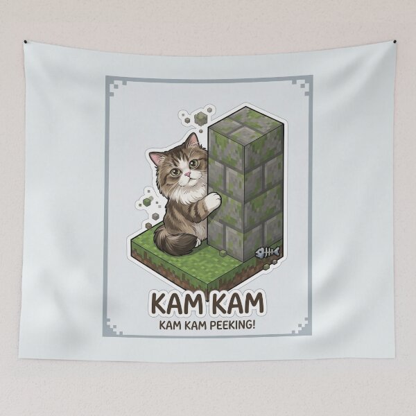Item preview, Fluffy Kitty Meets the Voxel Blocky World: KAM KAM designed and sold by PetalsPaws.