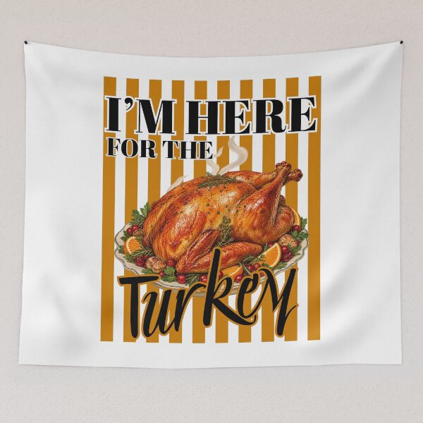 Item preview, I'm Here For The Turkey - Funny Thanksgiving Retro Turkey Feast designed and sold by Neurospicy Trolls.