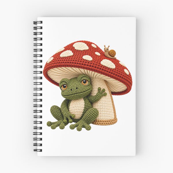 Item preview, Crochet Frog Under Mushroom – Cute Amigurumi Cottagecore Frog designed and sold by Digital Culture Studio.