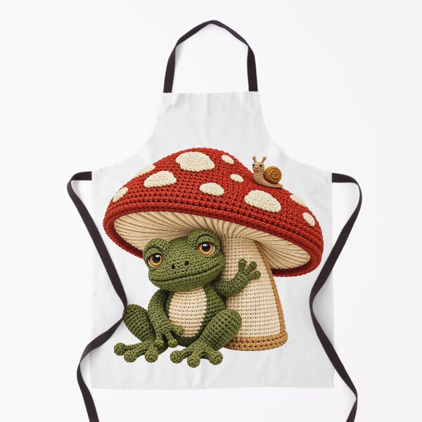 Item preview, Crochet Frog Under Mushroom – Cute Amigurumi Cottagecore Frog designed and sold by Digital Culture Studio.