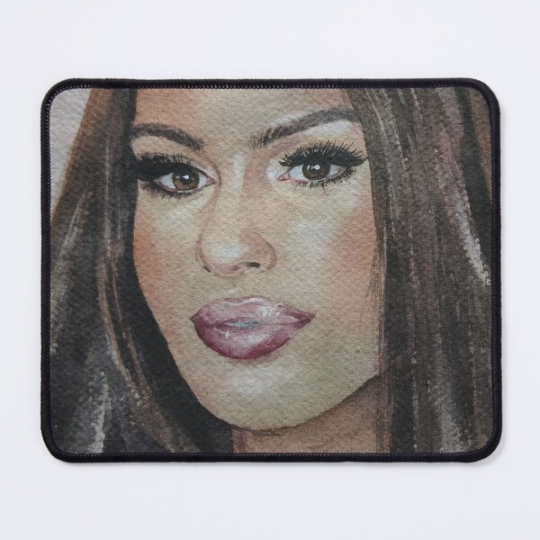 Item preview, Original Watercolor Glamour Brunette Portrait designed and sold by SlavaArt.
