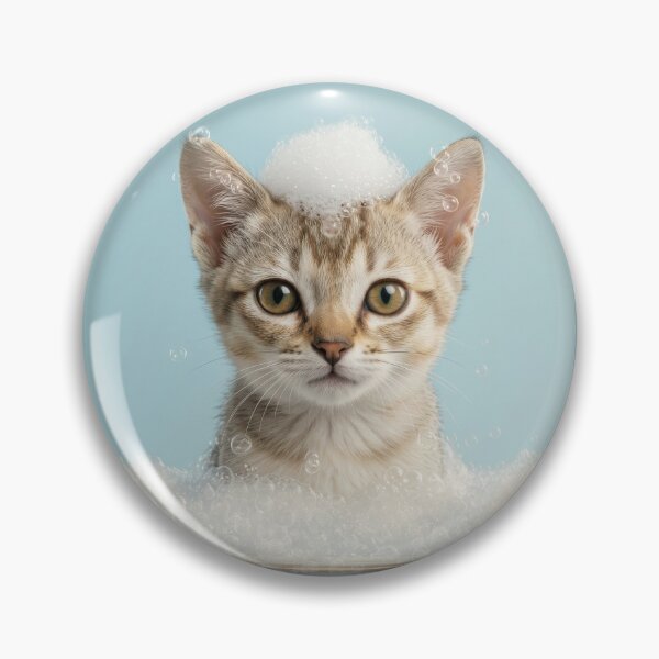 Item preview, Baby Singapura Cat Bubble Bath Cute Nursery Bathroom Art designed and sold by LazyOwlStore.