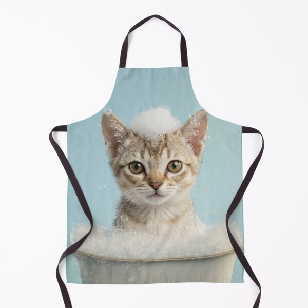 Item preview, Baby Singapura Cat Bubble Bath Cute Nursery Bathroom Art designed and sold by LazyOwlStore.