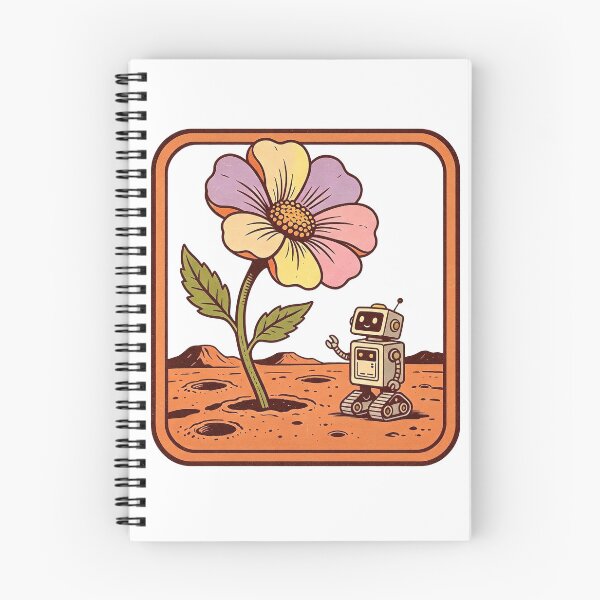 Item preview, robot and giant flower on a distant planet designed and sold by mixoubraw.