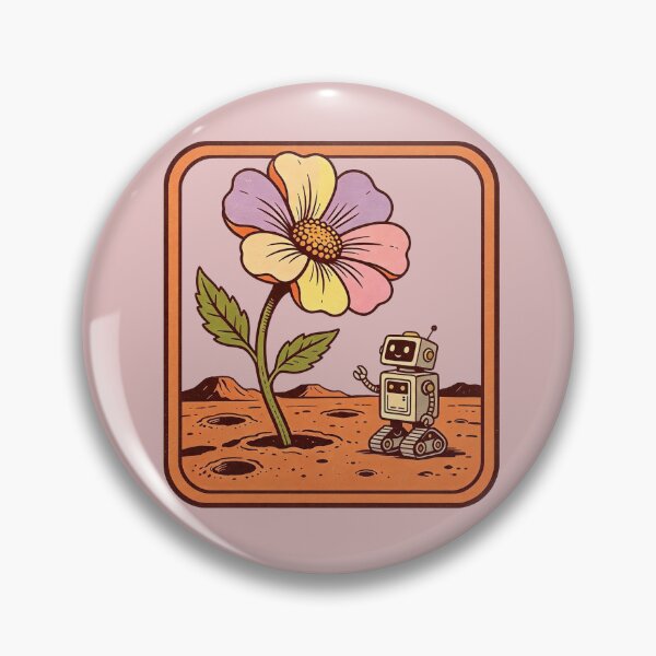 Item preview, robot and giant flower on a distant planet designed and sold by mixoubraw.