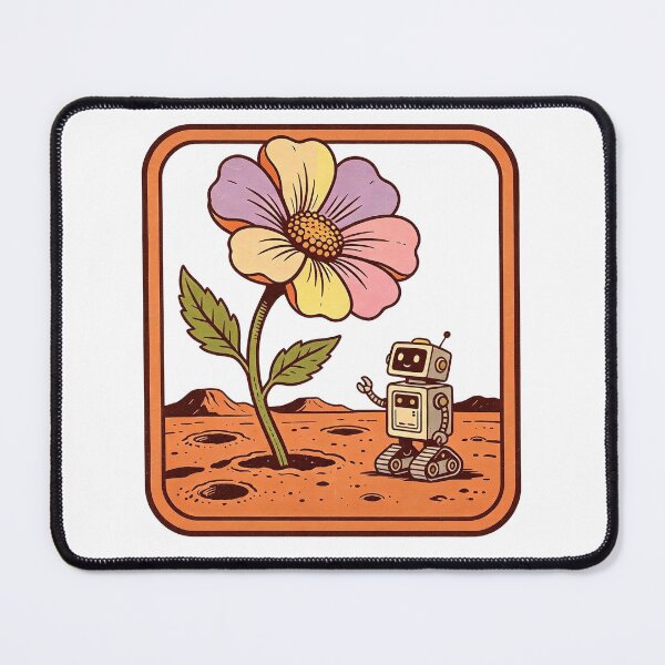 Item preview, robot and giant flower on a distant planet designed and sold by mixoubraw.