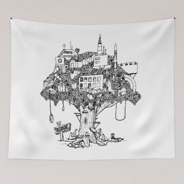 Item preview, Retro 2017 Treehouse Pen and Ink Graphic – Archival Streetwear Print designed and sold by Retro-Archive.