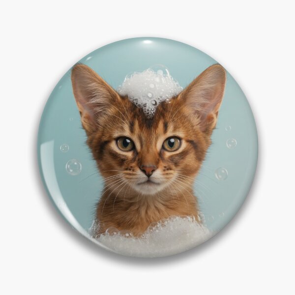 Item preview, Baby Somali Cat Bubble Bath Cute Nursery Bathroom Wall Art designed and sold by LazyOwlStore.