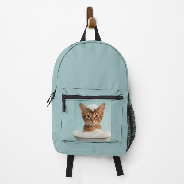 Item preview, Baby Somali Cat Bubble Bath Cute Nursery Bathroom Wall Art designed and sold by LazyOwlStore.