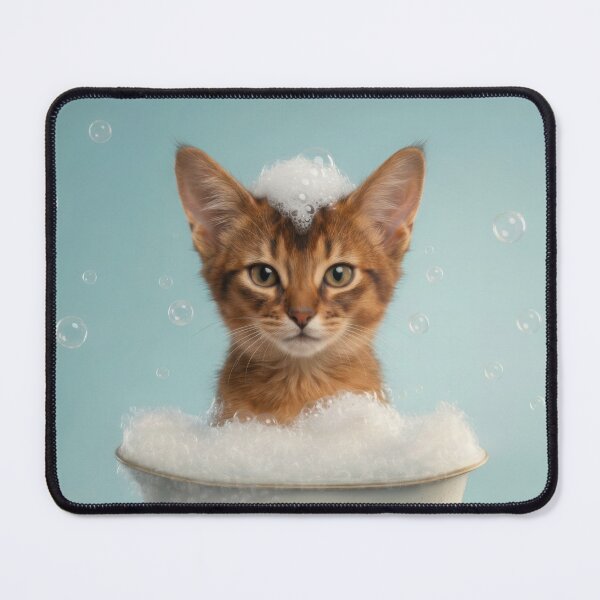 Item preview, Baby Somali Cat Bubble Bath Cute Nursery Bathroom Wall Art designed and sold by LazyOwlStore.