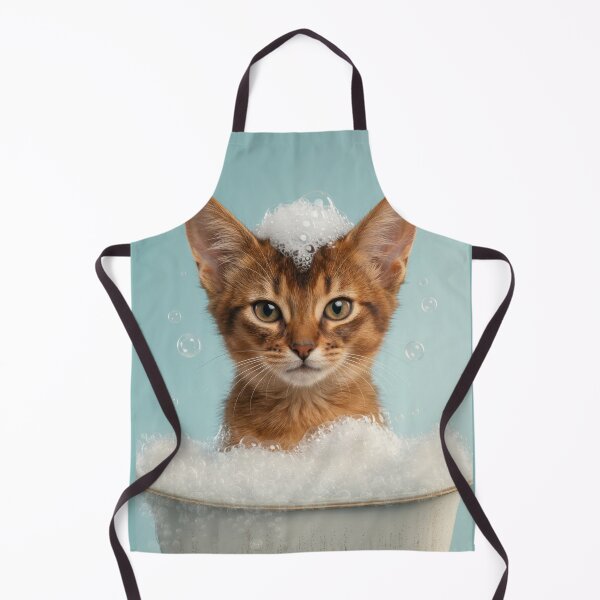 Item preview, Baby Somali Cat Bubble Bath Cute Nursery Bathroom Wall Art designed and sold by LazyOwlStore.