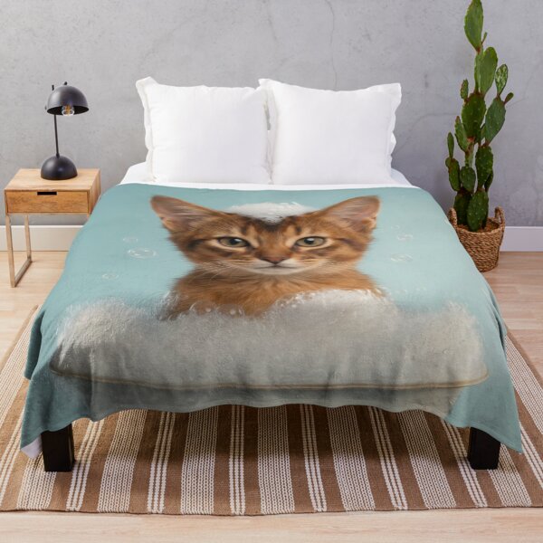 Item preview, Baby Somali Cat Bubble Bath Cute Nursery Bathroom Wall Art designed and sold by LazyOwlStore.