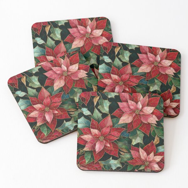 Item preview, Oversized Christmas Poinsettia Mosaic Pattern designed and sold by frumixart.