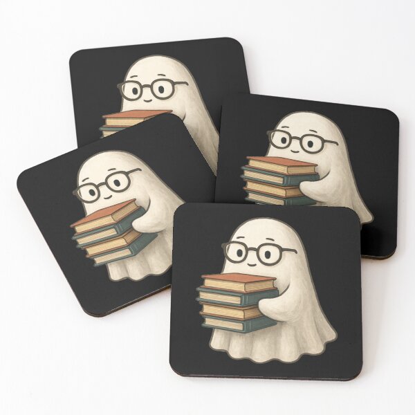 Item preview, Cute Kawaii Bookworm Ghost Reading Books Nerd Kitty designed and sold by Vision Crafted.