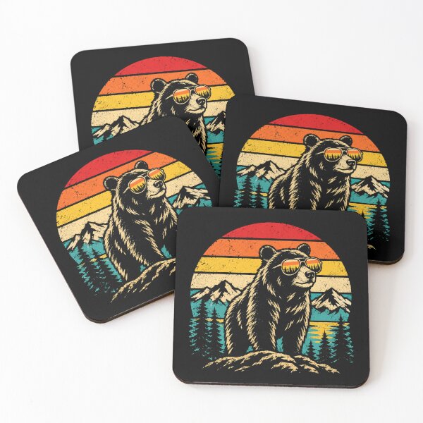Item preview, Retro Bear Sunglasses Mountain Wilderness Vintage Nature Adventure designed and sold by Moizento.