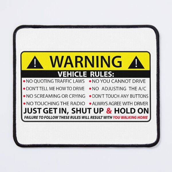 Item preview, Funny Vehicle Rules designed and sold by DGMaxShop.
