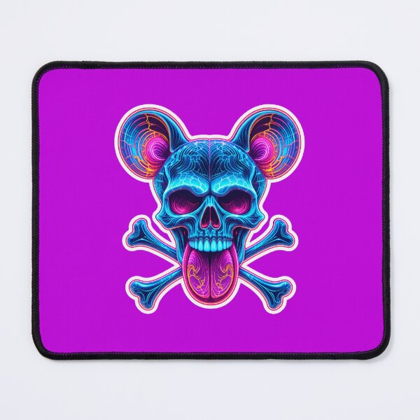 Item preview, Neon Mouse Skull and Crossbones designed and sold by Kaurisdigital.