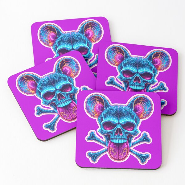 Item preview, Neon Mouse Skull and Crossbones designed and sold by Kaurisdigital.