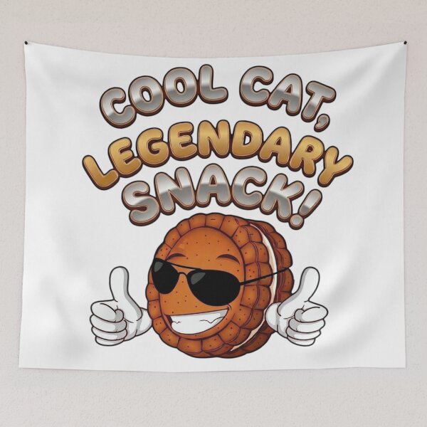 Item preview, Cool Cat Legendary Snack Vintage Cartoon Cookie  designed and sold by CrazySzoopWorld.