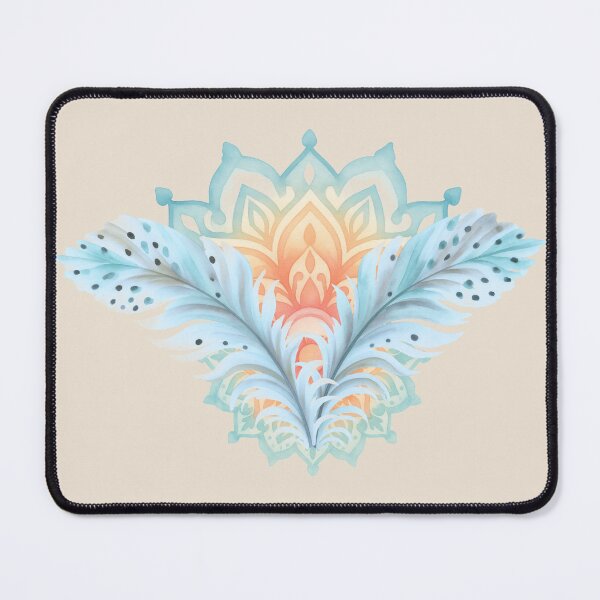 Item preview, Boho Mandala Feathers Watercolor Art designed and sold by alizye.