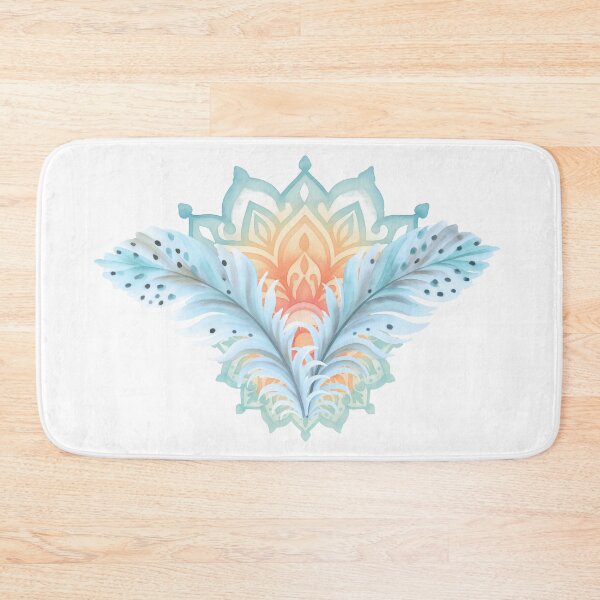Item preview, Boho Mandala Feathers Watercolor Art designed and sold by alizye.