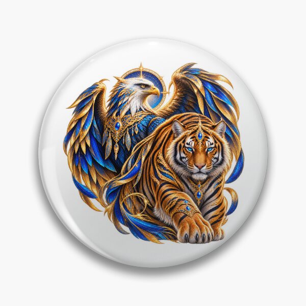 Item preview, Heraldic duo of the eagle and the tiger designed and sold by Hassine-Art.
