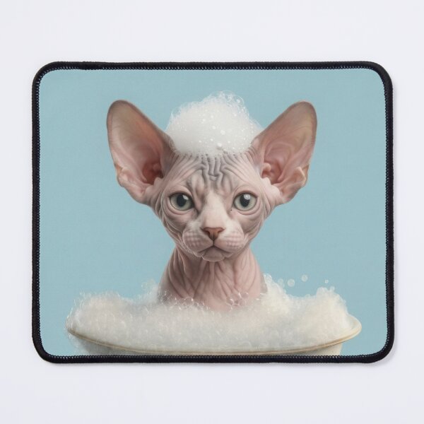 Item preview, Baby Sphynx Cat Bubble Bath Cute Nursery Bathroom Wall Art designed and sold by LazyOwlStore.