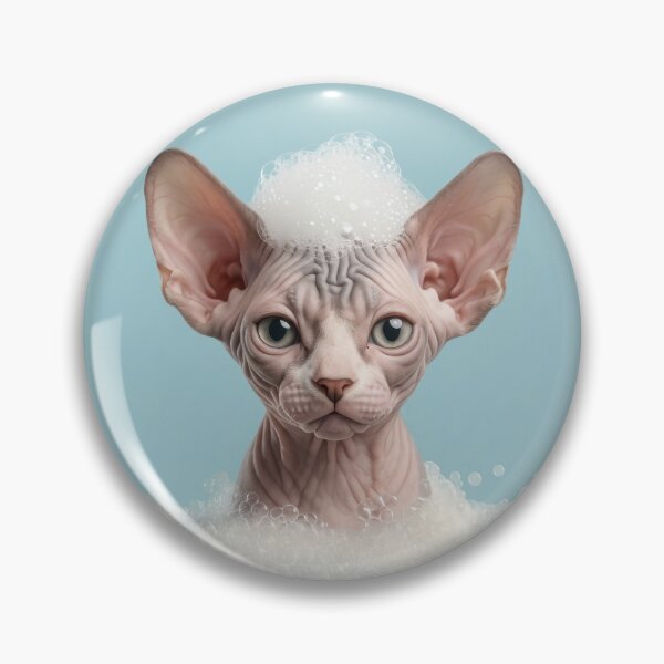 Item preview, Baby Sphynx Cat Bubble Bath Cute Nursery Bathroom Wall Art designed and sold by LazyOwlStore.