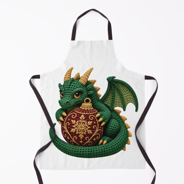 Item preview, Christmas Dragon with Ornament – Crochet Amigurumi Holiday Dragon designed and sold by Digital Culture Studio.