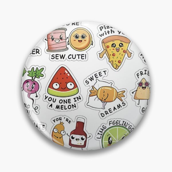 Item preview, Funny Food Pun Sticker Pack - Cute Kawaii Motivational Stickers designed and sold by FashionDollQtr.
