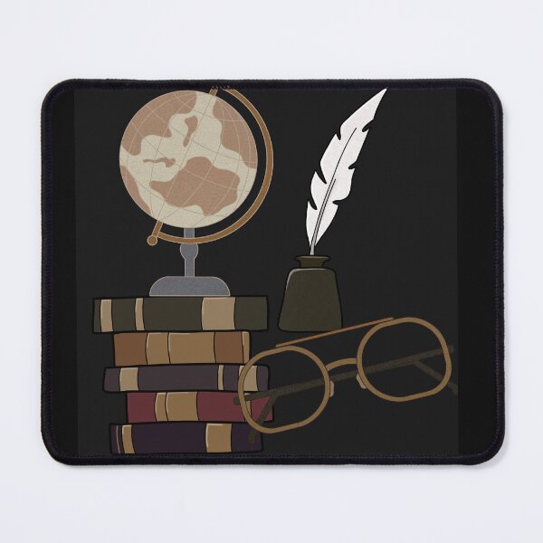 Item preview, Dark Academia Vintage Books Globe Quill Illustration  designed and sold by Jazzytouch.