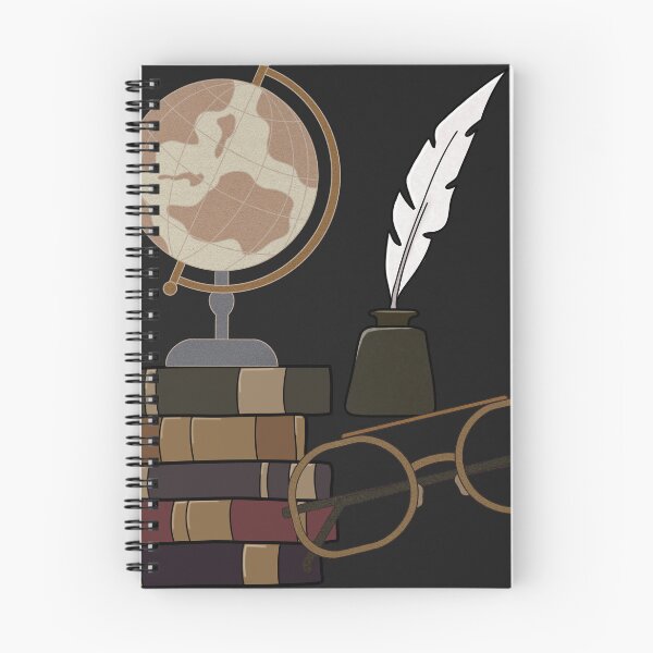 Item preview, Dark Academia Vintage Books Globe Quill Illustration  designed and sold by Jazzytouch.