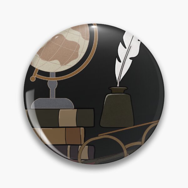 Item preview, Dark Academia Vintage Books Globe Quill Illustration  designed and sold by Jazzytouch.