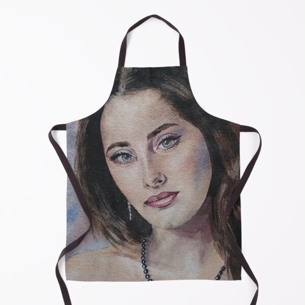 Item preview, Original Watercolor Classical Brunette Portrait designed and sold by SlavaArt.