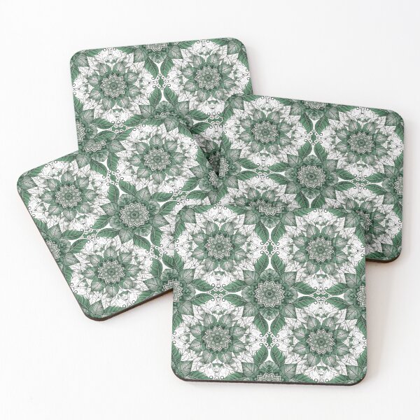 Item preview, Emerald Botanical Mandala Floral Pattern – Vintage Green Nature Design designed and sold by Mousy17.