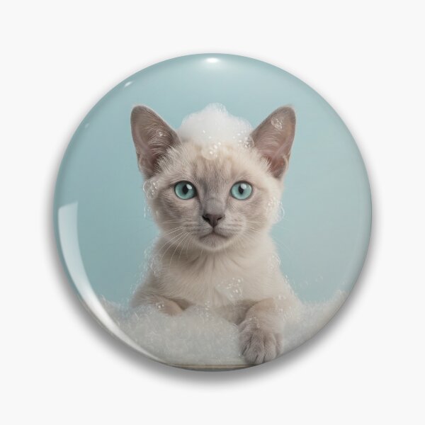 Item preview, Baby Tonkinese Cat Bubble Bath Cute Nursery Bathroom Art designed and sold by LazyOwlStore.