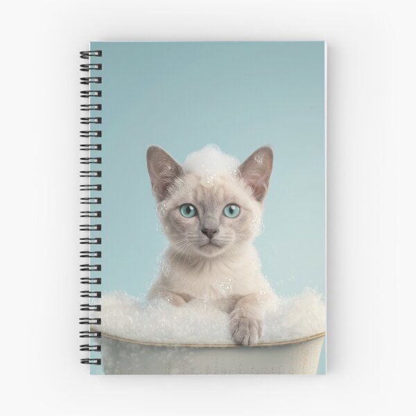 Item preview, Baby Tonkinese Cat Bubble Bath Cute Nursery Bathroom Art designed and sold by LazyOwlStore.