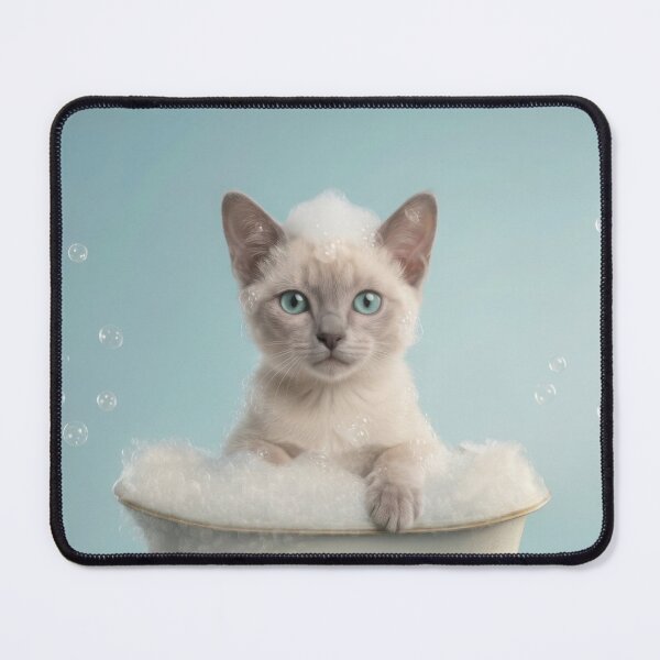 Item preview, Baby Tonkinese Cat Bubble Bath Cute Nursery Bathroom Art designed and sold by LazyOwlStore.